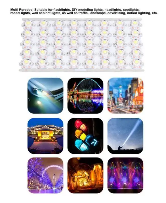 SALALIS Smart Bulb - LED hög ljusstyrka Energisparande gör-det-själv-lampa pärlor med aluminiumplatta (vitt ljus