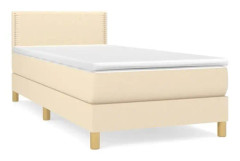 Sängramar - Resårmadrass och madrass Kräm 90x190 cm Tyg - SALUTUYA - BD0805