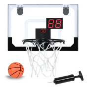Aufun Mini Indoor Basketball Hoop för barn med elektronisk resultattavla och ljud, med bollar och pump