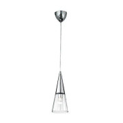 Hänglampa - Ideal Lux - 017440 Cono SP1 - Blåst glas - Kromat metall - 40W E14