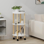 Vagn med 3 hyllplan 38x38x82 cm konstruerat trä & massiv furu