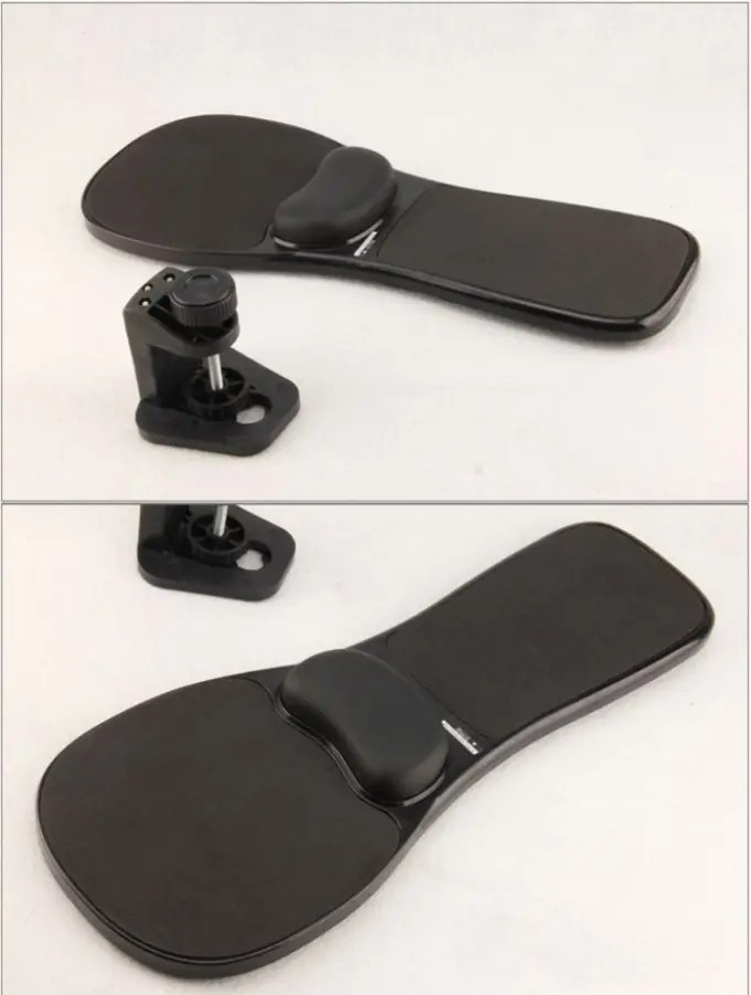 Rotation Computer Desktop Laptop Mouse Tray Elbow Pad Wrist Rest Plate Support Install on Desk and Chair