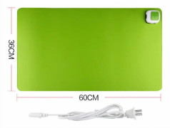 220V Electric Hot Plate Writing Desk Warm Table Mat Blanket Office Mouse Heating Warm Computer Hand Warmer Desktop Heating Plate, Color:Green Big Size