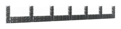 vidaXL U-formad Gabionkorg med 7 stolpar järn 740x20x100 cm