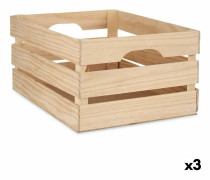 Dekorationslåda furuträ 31 x 20,2 x 41 cm (3 antal)