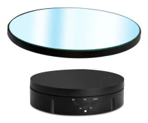 22cm Mirror Electric Rotating Display Stand Live Video Shooting Props Turntable Regular Version(Black)