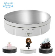 14.6cm USB Electric Rotating Turntable Display Stand Video Shooting Props Turntable for Photography, Load: 10kg(White Mirror)