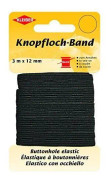 Kleiber 71092Band knapphål/, 58% polyester Elastisk knapphålstejp42% latex, svart, 300x 1,2x 0,05cm -
