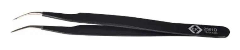 CK Precision ESD Tweezers Fine Curved Smooth Tips
