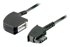Goobay 6 m TAE-F-kabel, 6 m, TAE-F, TAE-F, svart, hane/kvinna
