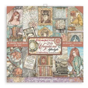 Set med 10 ark scrapbookingpapper 'Lady Vagabond Lifestyle' från Stamperia (30,5x30,5 cm)