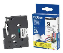 Tape BROTHER TZE221 9mm svart på vit