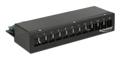 Delock Keystone Desktop Patch Panel - Patch-panel - gagatsvart, RAL 9005 - 12 portar