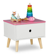 Sängbord för barn - RELAXDAYS - 10037766-0 - Vit - 1 låda - Rundade hörn