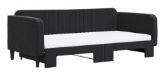 vidaXL Dagbädd utdragbar och madrasser svart 100x200 cm sammet
