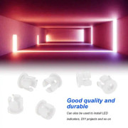 SALALIS ljusavgivande diodhållare - 200 st Plast LED-hållare platt spänne diodmontering (vit)