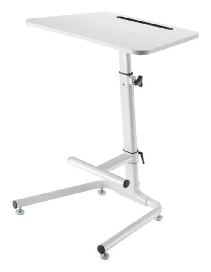 Desk Maclean standing table for working table, height adjustment, gas spring, white, max height 120cm, MC-849