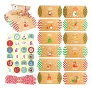 1set 24 PCS/Set Christmas Candy Wrapping Box Cartons(Cotton Rope)