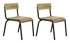 KidsDepot Stolar Original mangoträ svart 2 st