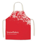 Christmas Linen Printed Apron Christmas Gift Adult Children Parent-Child Overalls, Size: 65x75cm(Snowflake)