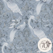 Laura Ashley - Non-woven tapet - Tregaron Midnight Blue - Blå 10mx52cm