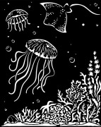 Schablon Stamperia - Songs of the Sea Jellyfish - 20x25 cm