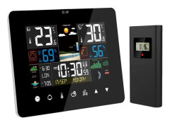 Soluppgång och solnedgång Termometer Hygrometer, Touch Screen Operation, Trådlös Utomhussensor