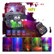Laserljusprojektor, fjärrkontroll, USB-laddningsbar