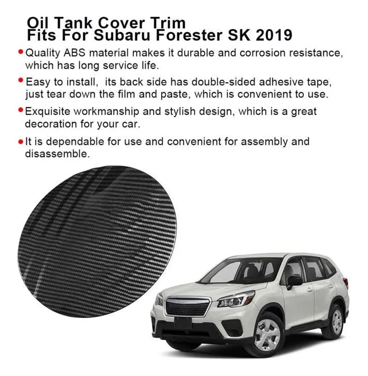 SALALIS Style Gas Tanklock Abs Bränslepåfyllningslock Trim För Subaru Forester Sk 2019