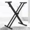 Dubbelt stöd för musikklaviatur Justerbar höjd - SALALIS - svart - Metall - 95 x 43cm