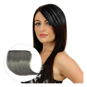 Color Gradient Invisible Seamless Hair Extension Wig Piece Straight Hair Piece Color Bangs Hair Piece(Dark Green)