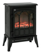 Rootz elektrisk öppen spis - LED Flames - 1000/2000 W - Justerbar temperatur - Ljusstyrka - Metall - 39 x 23 x 56,5 cm