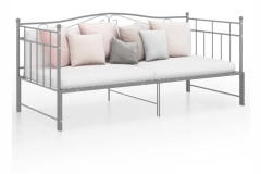 vidaXL Utdragbar sängram bäddsoffa grå metall 90x200 cm
