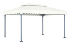 vidaXL Paviljong 400x300 cm gräddvit aluminium