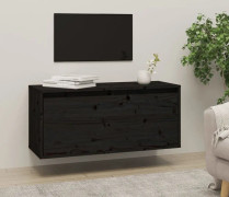 vidaXL Väggskåp svart 80x30x35 cm massiv furu