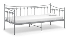 Sängram bäddsoffa grå metall 90x200 cm