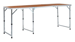 vidaXL Hopfällbart campingbord aluminium 180x60 cm