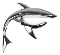 Shark Shape Zink Alloy Guitar Capo (Bright Silver)