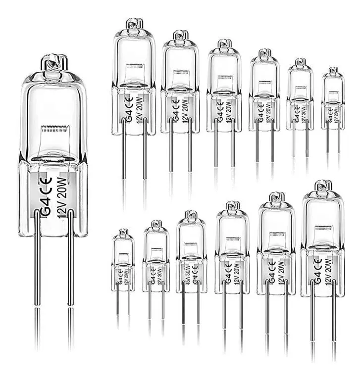 12-pack G4 20W 12V 2800K 2-stifts halogenlampa f�r huva. k�k. vardagsrum. sovrum A12