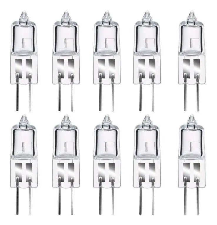 Halogenlampor G4 20W 12V. varmvit 2800K. dimbar transparent kapsel 10 stycken A2