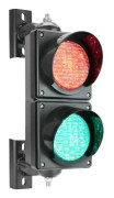 Gr�nt och r�tt LED-trafikljus f�r inom- och utomhusbruk - PRIMEMATIK - IP65 - 2 x 100mm - 220V