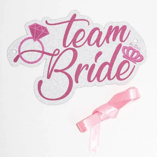 Halsband "Team Bride" Glitter 4-pack