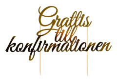 Bakdekoration "Grattis till konfirmationen"