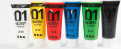 Skolfärg Akryl mixade färger blank 20ml 6-pack