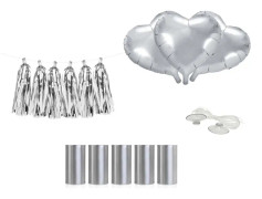 Bildekoration Kit Silver, Hjärtan