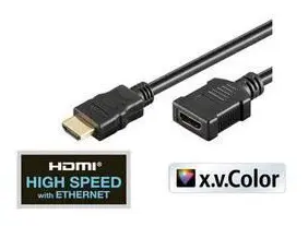 shiverpeaks BASIC-S HDMI-förlängningskabel, 0,25 m svart, 19-stifts HDMI A-kontakt - 19-stifts HDMI A-uttag, - 1 st (BS77479-0,25)