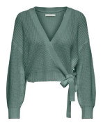 Endast onlbreda omlott dam långärmad cardigan - grön - XS