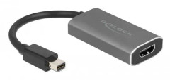 Delock - Videokort - Mini DisplayPort hane till HDMI, USB-C (enbart ström) hona - grå, svart - stöd för 8K