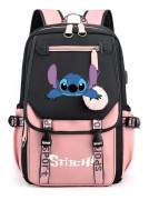 Stitch Ryggsäck Barn Skolväska med USB uttag