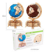 Wooden Puzzle Toy 3D Puzzle Assembly Box DIY Gift Desktop Ornaments, Style: Blue Ball Ornament